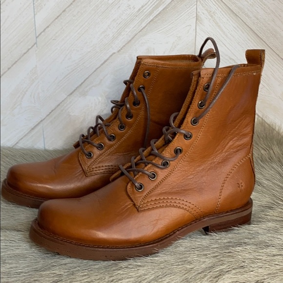 frye veronica combat cognac